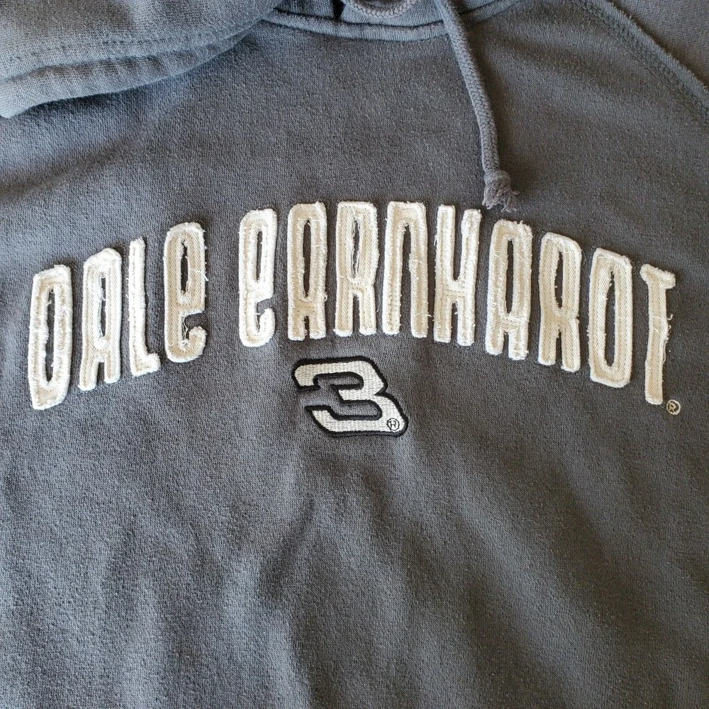 Dale Earnhardt #3‎ NASCAR Hoodie Mens Medium Gray Chase Authentic Pullover